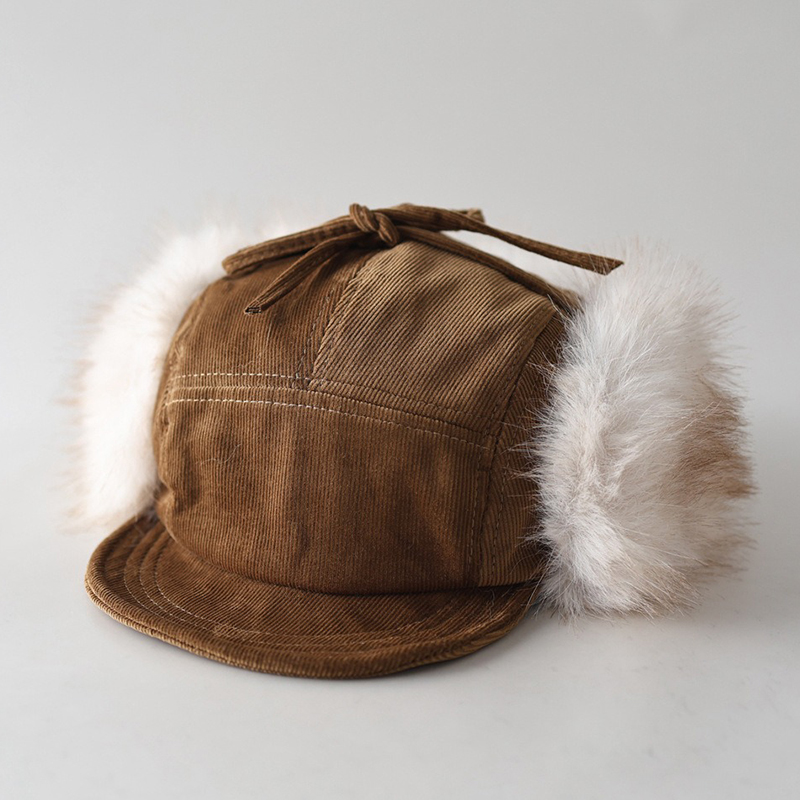 Corduroy Cap 5 Panel - Вельветовая шапка-бомбер с 5 панелями, унисекс,