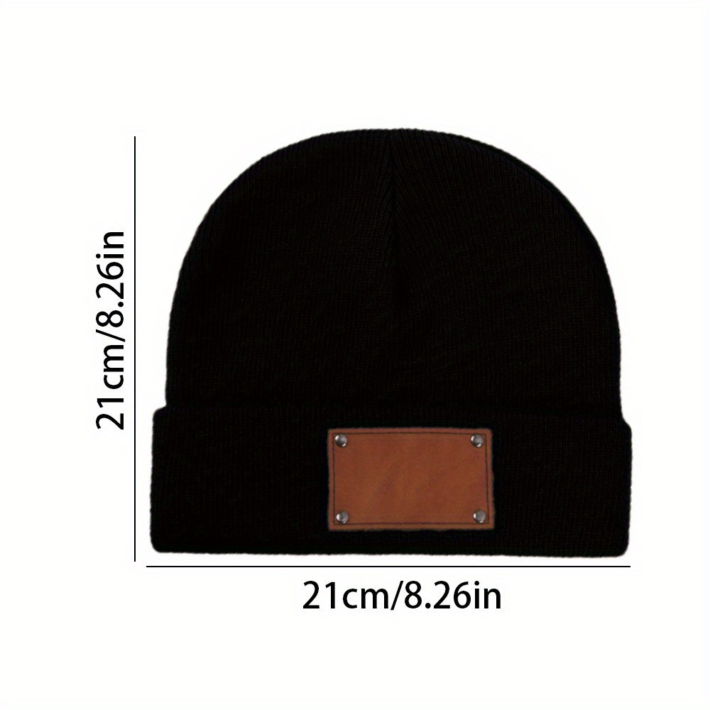 Вязаная шапка-бини с кожаной н – обзор и цена Beanie Cuffed Knit